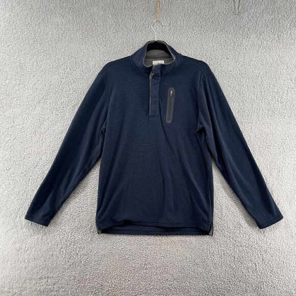 L.L. Bean Other - L.L. Bean mens quarter zip fleece pullover sweater Navy Blue Size Small
